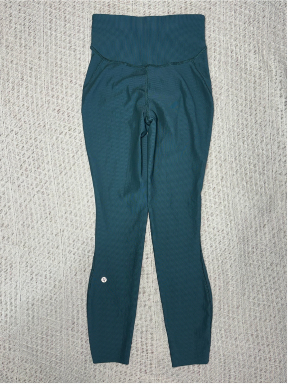 Lululemon Base Pace High-Rise Tight 25" Ribbed SZ 2 Green Jasper Blue Chill GUC - Picture 8 of 10